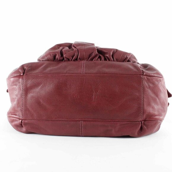 Lockheart Burgundy Red 14 X 11 Leather Braided Applique Detail Boho Purse - Picture 4 of 7